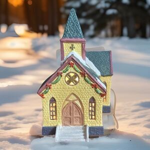 Victoria Village 1995 Lighted Porcelain Saint Elizabeth's Church Vintage READ